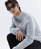 TRIP LE SENS Two-Tone Mix Cable Knit_Charcoal