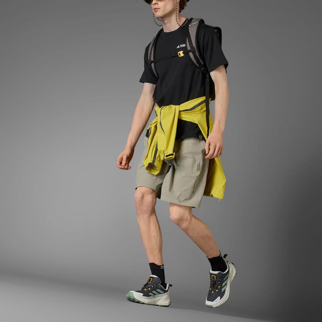 Adidas X National Geographic Collaboration Loose Fit Round Neck Moisture Wicking Quick Dry Short Sleeve T-Shirt Unisex T-Shirts Black JD5957