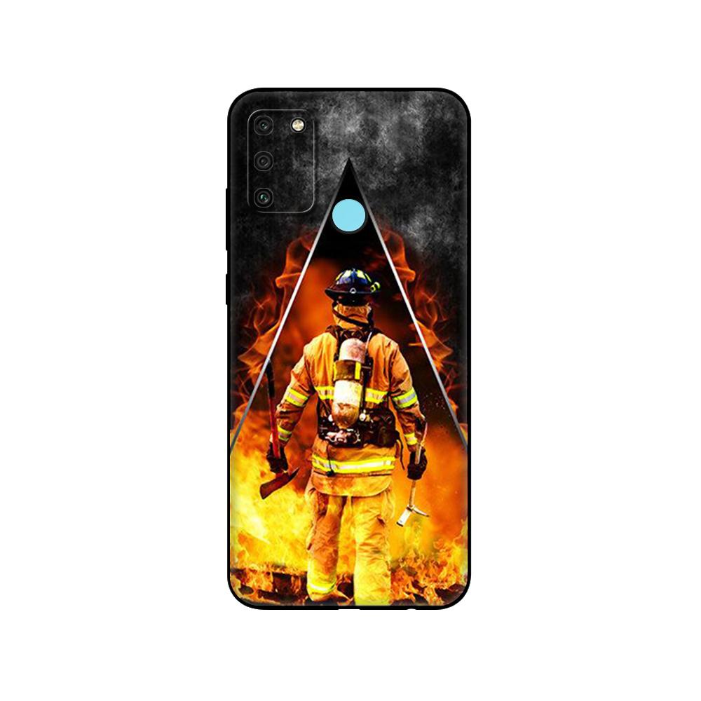 Черный чехол из ТПУ для Huawei Honor 8a Prime 8s Prime 9 Lite honor 9A 9C 9X Premium 9x Pro 9S чехол Firefighter Heroes Fireman