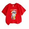 Kids Boys Girls 100% Cotton Crew Neck Short Sleeve T-Shirt, Cool Skateboarding Cat Print Casual Tees, LET'S RIDE Graphic Soft Breathable Summer Tops f