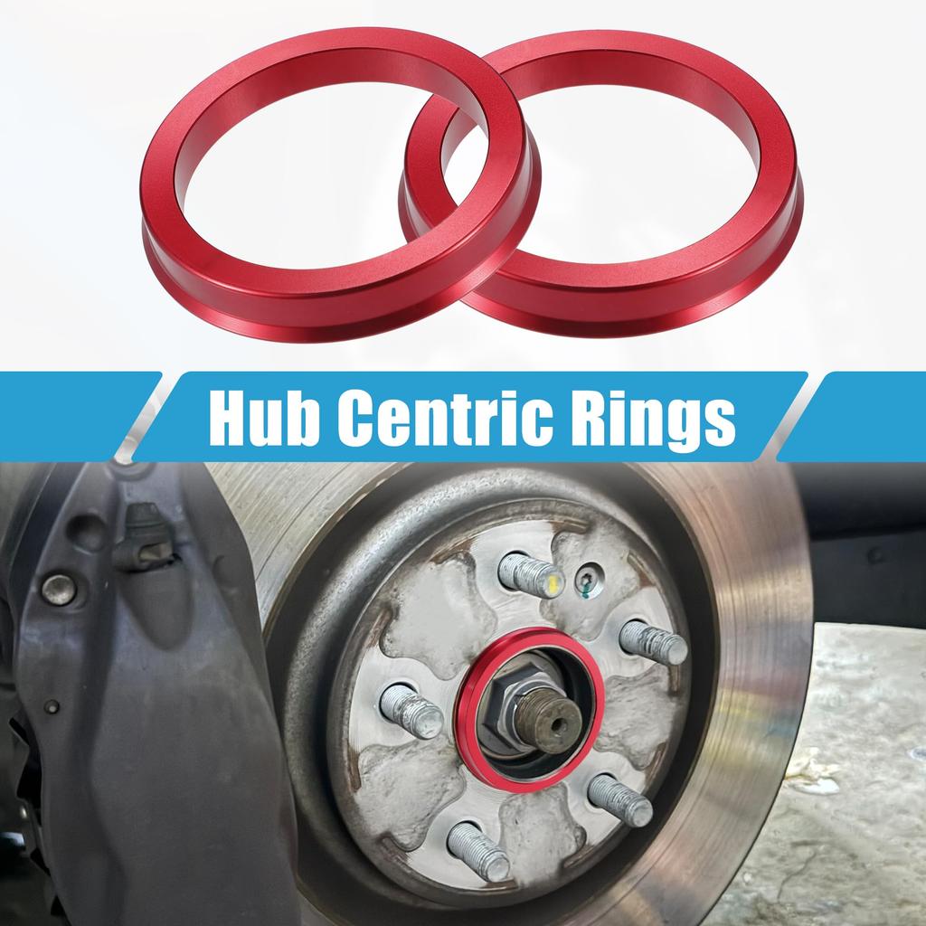 AABSOPRO Автомобильное центрирующее кольцо ступицы OD70.1mm ID57.1mm Центрирующее кольцо ступицы Проставка для отверстия колеса Алюминиевый сплав Красный Комплект из 4 шт.