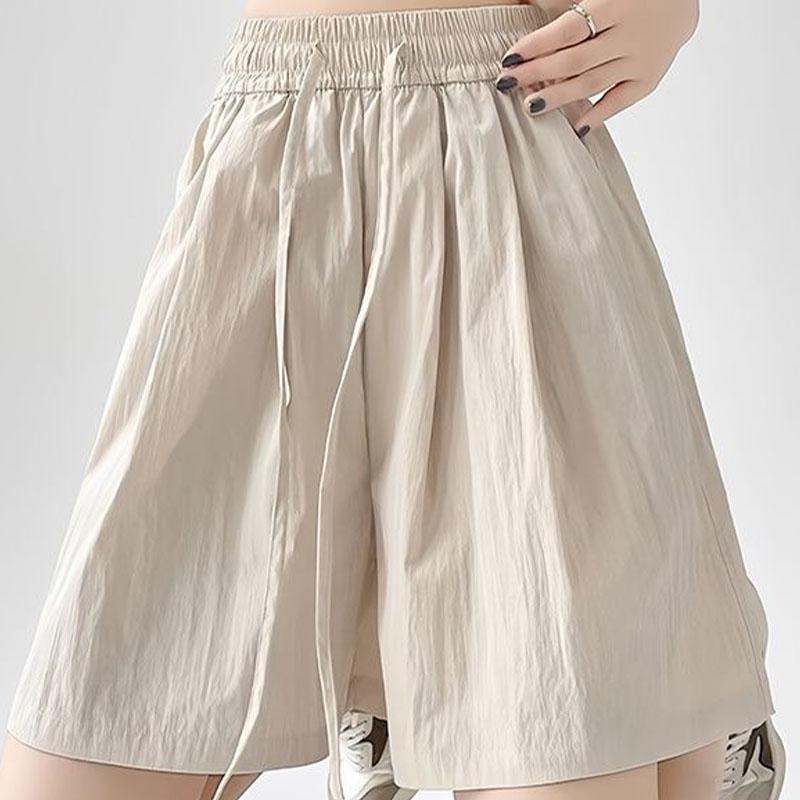 Летние повседневные брюки прямого покроя с высокой талией и широкими штанинами