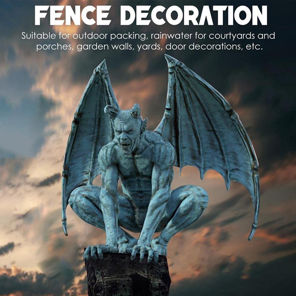 Статуи горгульи, садовая скульптура-хранительница с крыльями, для улицы, домашний декор, статуэтка из смолы, готическая статуэтка для интерьера и улицы