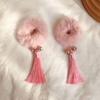 Bowknot Tassel Hairball New Year Hair Accessories Children's Headwear Plush Hair Rope Duckbill Clip