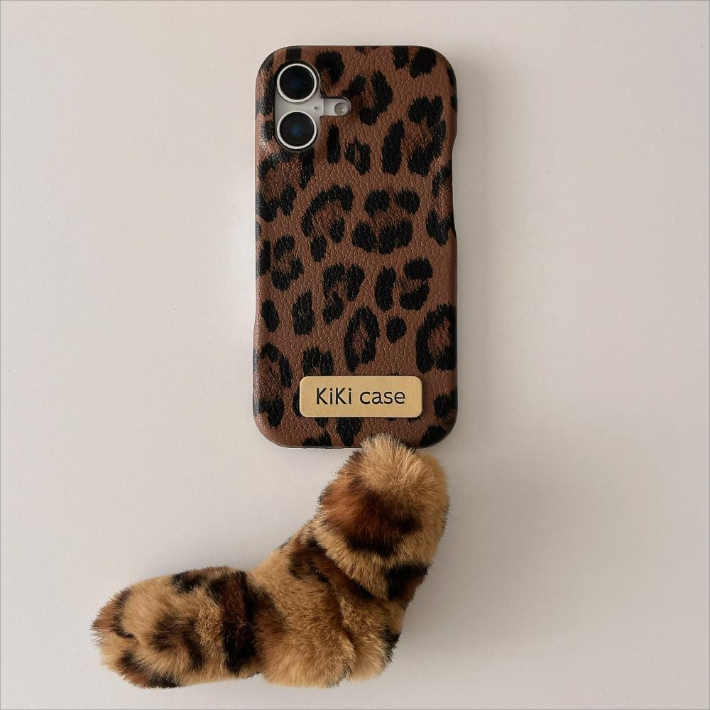 Luxury Leopard Pattern Animal Pu Leather Couple Soft Case For Iphone 16 15 14 11 12 13 Pro Max Iphone Cover With Lanyard