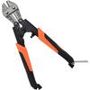 Bolt Cutter Tool, Ambidextrous, with Locking Function, for Cutting Chains and Wires, Orange/Black