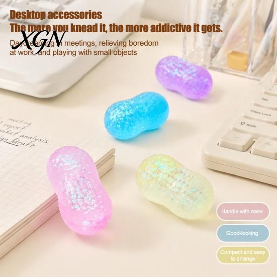 Kneading Stress Reliever Maltose Peanut Ball, Slow Rising Soft TPR Fidget Toy, Sensory Tactile Toy Decompression Ball for Anxiety Relief,