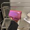 Универсальная маленькая сумка на цепочке, женская новая маленькая квадратная сумка с узором крокодила, зеркальце для помады, лакированная кожа, сумка-мессенджер