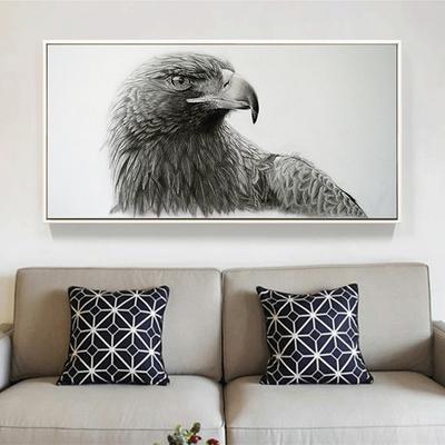 Большой крутой орел, животное, голова северного оленя, настенные картины, современный художественный постер, белый, черный холст, картина для декора гостиной