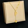 All-match Letter Necklace Cube Pendant Jewelry Accessories Luxurious Fashion Chain  Mother's Day