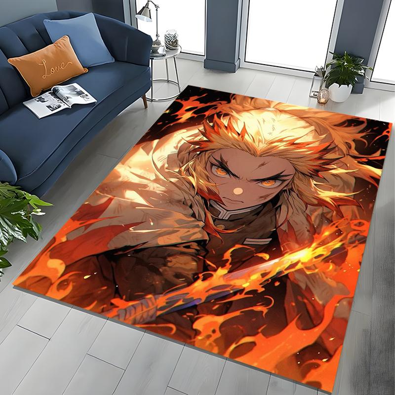 2026 New Retro D-Demon-Slayer Cartoon Gift Rug for Bedroom Living Room Sofa Home Doormat Decor , Kids Play Non-slip Floor Mat