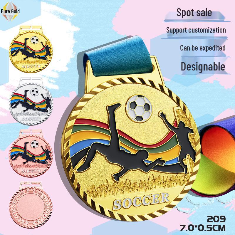 Детская спортивная медаль по футболу - Металлический приз и сувенир для детского сада