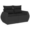 VidaXL Salon de Jardin avec Coussins 7 pcs, Canapés de Terrasse, Ensemble de Meubles de Patio, Mobilier d'Extérieur, Noir 3221414