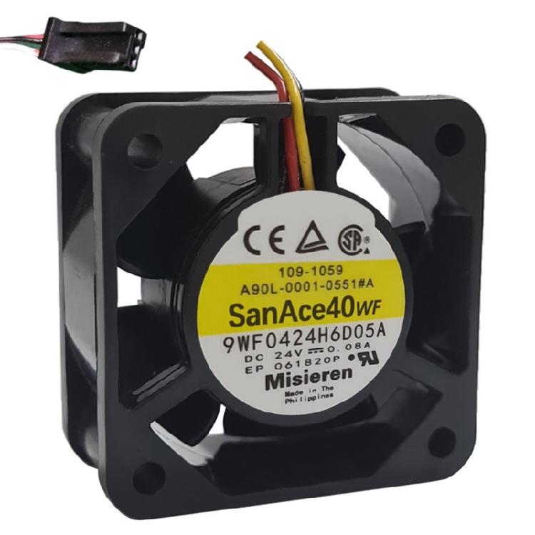 Для SanAce40WF DENKI 9WF0424H6D05A 4020 3-проводной DC 24V 0.08A FANUC Охлаждающий вентилятор
