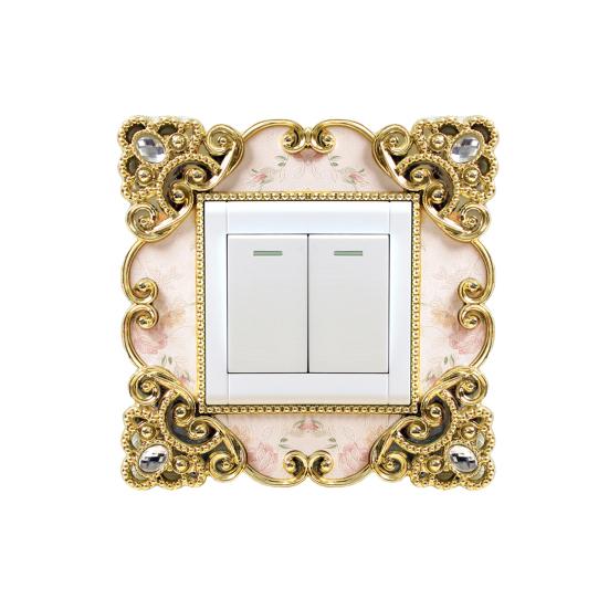 Switch Sticker European Wall-mounted Outlet Style Punch Free Plastic Cover Wall Decal for Home