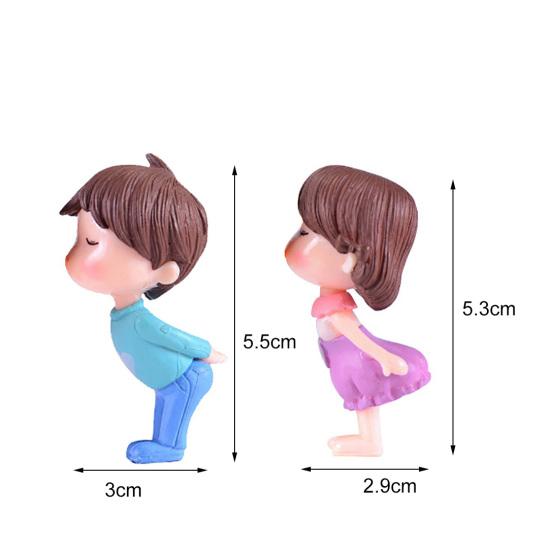 2Pcs Kiss Dolls Mini Landscape Ornaments Figurines Fairy Garden Dollhouse Decor