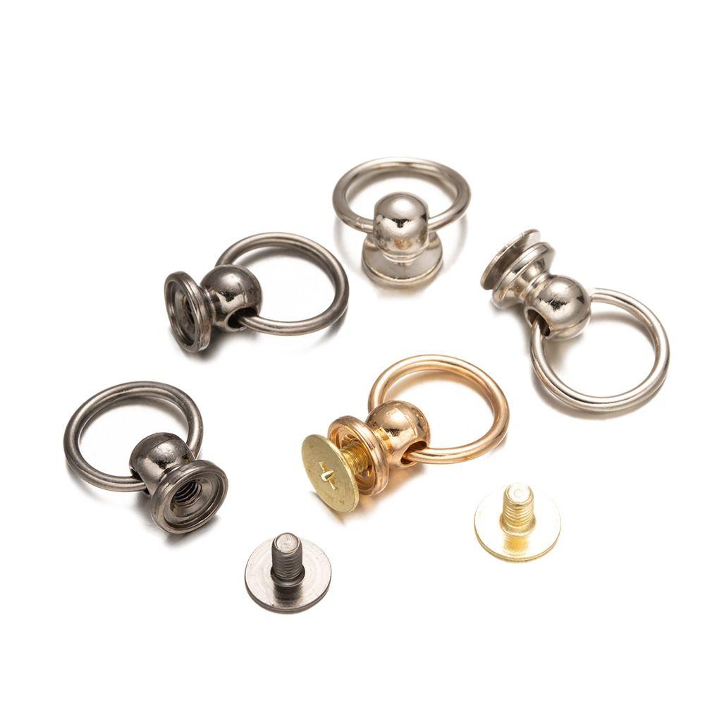 20Pcs with Pull Ring Stud Round Head Nail DIY Metal Buckles New Screwback Screw