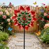 Красочные ветряные мельницы для подоконника, цветочный ветряк-спиннер, 29,5" металлический спиннер с колышком, уличные ржавые уникальные декорации для сада, устойчивая к ветру ветряная мельница,