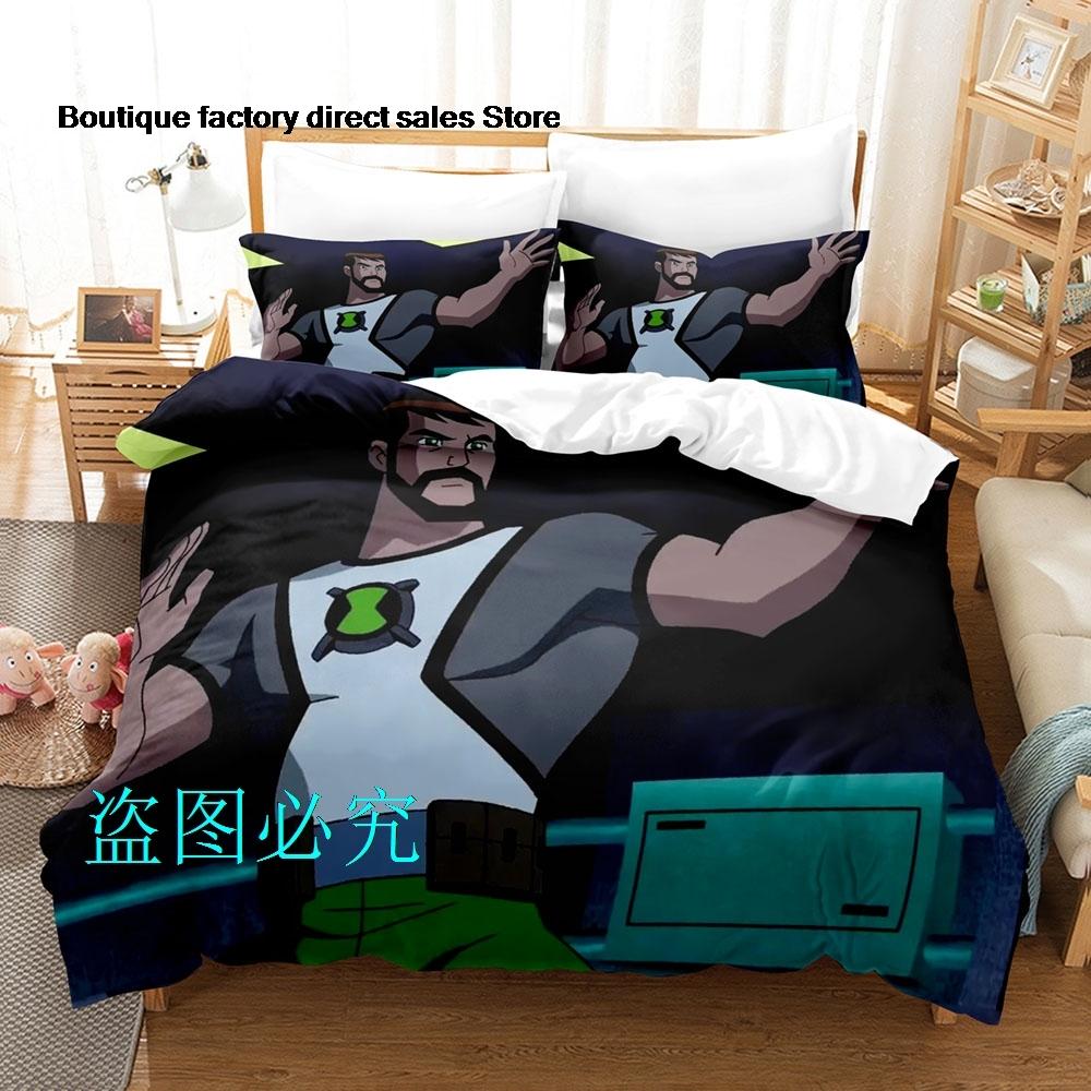 Ben10 Ультимативный Комплект Постельного Белья Односпальный Полуторный Двуспальный Евро King Size Комплект Постельного Белья Детская Спальня Комплекты Пододеяльников Комплект Постельного Белья Аниме