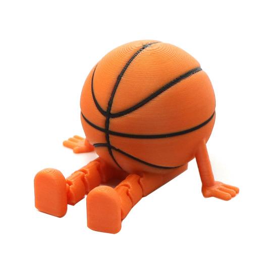 Sports Ball Figure Desk Decor with Articulating Legs 3D Printed Sitting