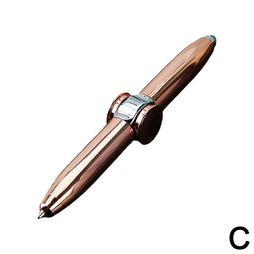 Светодиодная ручка-спиннер на палец, фиджет, снятие тревоги и стресса, гироскоп, металлическая шариковая ручка-гироскоп, пишущие ручки, школьные для детей и взрослых