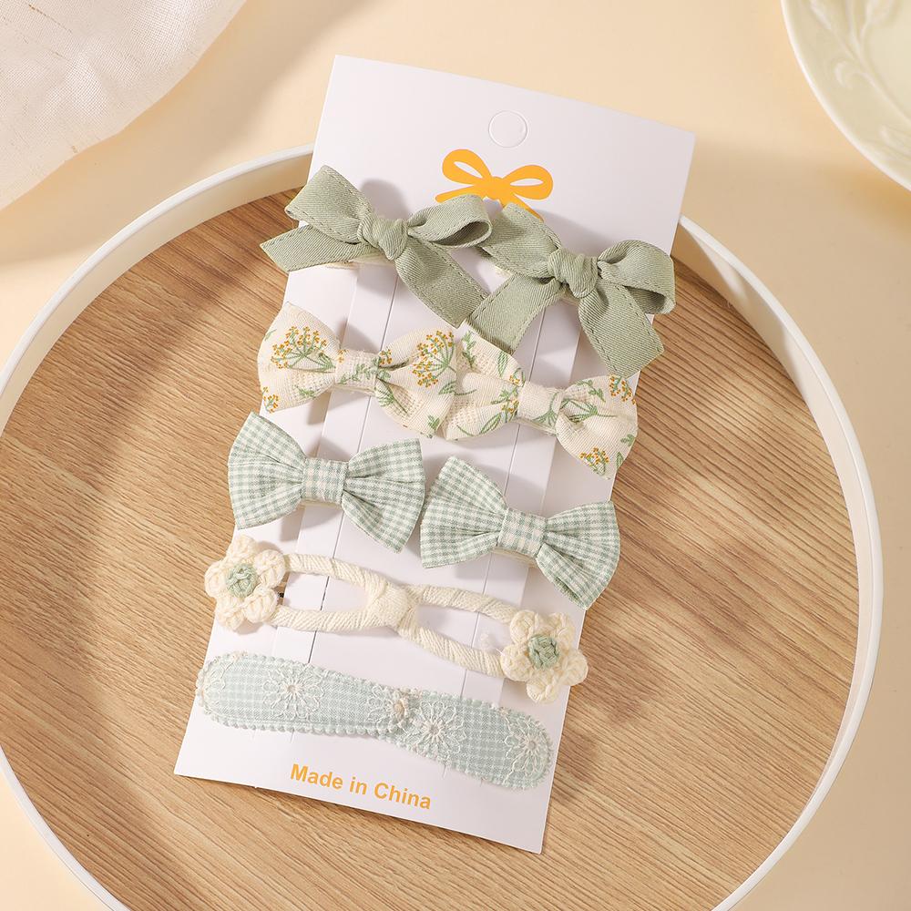 RAINBOW BOWS 10Pcs/set Handmade Fabric Printed Barrette Boutique Mini Bangs Bow Hair Clip Ins Daisy Hairgripes Spring Style