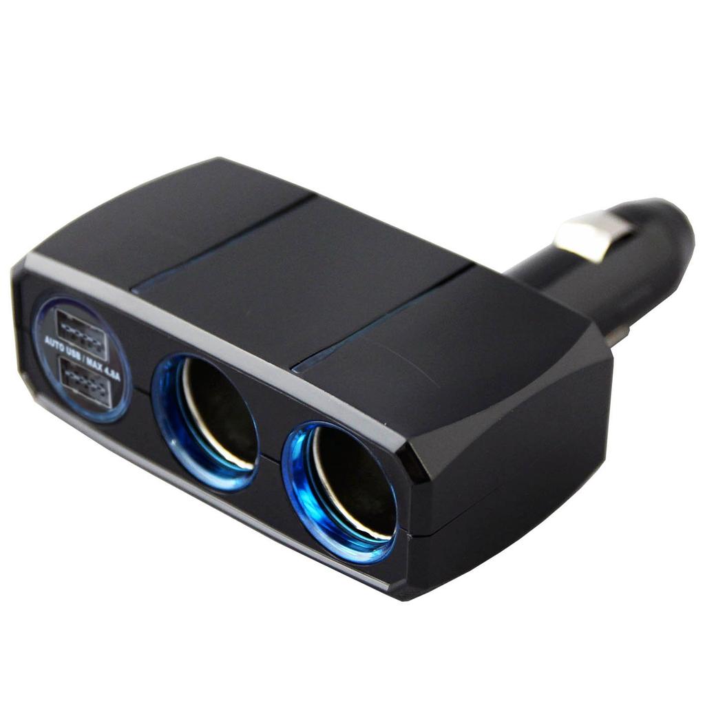 Kashimura NKX-202 Dual Direct Socket, 2 Reversible USB Ports, Automatically Detects 4.8A Power Socket Splitter, 2 DC Ports, 2 USB Ports