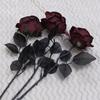 10 шт. искусственных роз, искусственная роза с гибким стеблем, реалистичные черные, темно-красные искусственные розы для украшения стола, украшения для дома, вечеринки, свадьбы