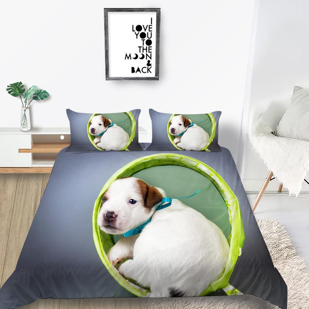 Новая мода 3D одеяла с принтом собак Loverly Комплект постельного белья Чехол Высококачественный чехол для постельного белья Роскошный домашний текстиль Полиэстер