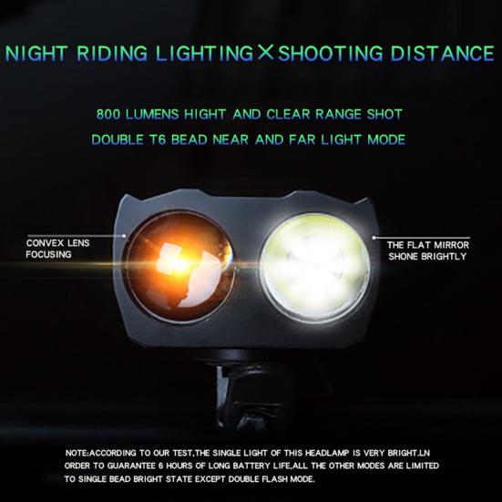 High Lumens Super Bright Bicycle Light with High Decibel Electric Horn Waterproof Rechargeable Simple Installation LED Bike Light