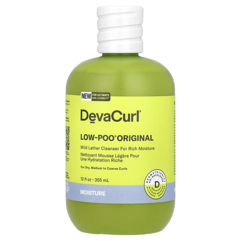 DevaCurl Low-Poo® Original, Mild Foaming Cleanser, for Dry and Coarse Curls, 12 Fl Oz (355 Ml)