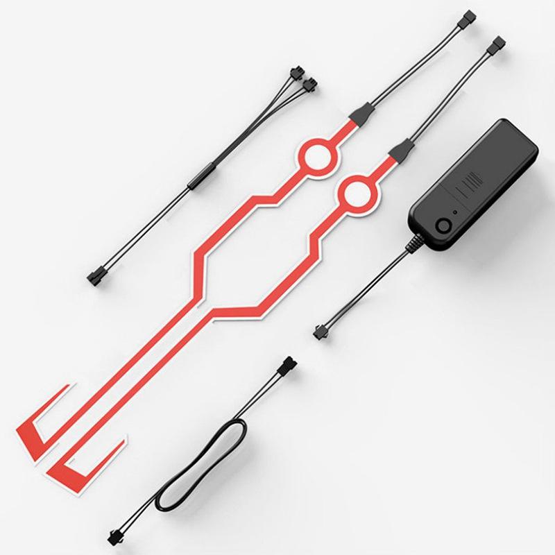 Cycling Motorcycle Helmet LED Cold Light Self-adhesive Reflective Luminous Sticker Strip Modified Waterproof Decoration