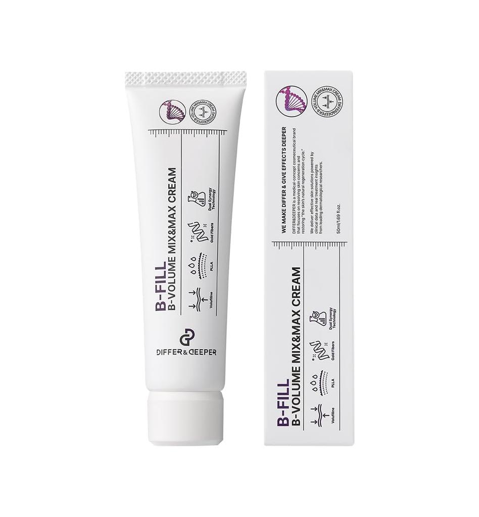 DIFFER&DEEPER B Объем Volufiline Mix & Max Крем 50 мл Укрепляющий, Уход за упругостью, Увлажняющий крем для лица, Корейская косметика, Уход за кожей