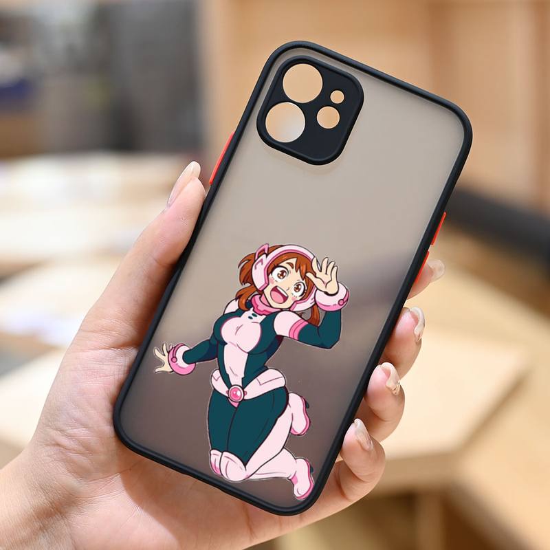 Ochaco Uraraka My Hero Academia аниме чехол для телефона матовый прозрачный для iphone 7 8 11 12 13 plus mini x xs xr pro max чехол