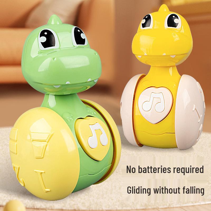 Игрушки для малышей 9-12 месяцев: Мультяшный динозавр и олененок, скользящая неваляшка, успокаивающая игрушка