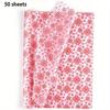 50 Sheets Christmas Snowflake Tissue Paper Red Snowflake Bulk 50x35cm Christmas Wrapping Paper for DIY and Craft Gift Bags New Year Decorations