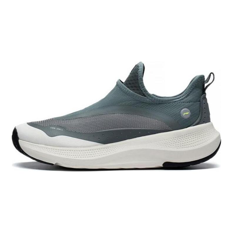 Li Ning SOFT GO Удобные, нескользящие, износостойкие, дышащие, низкие спортивные повседневные кроссовки Мужские Серый Синий AGLT105-4