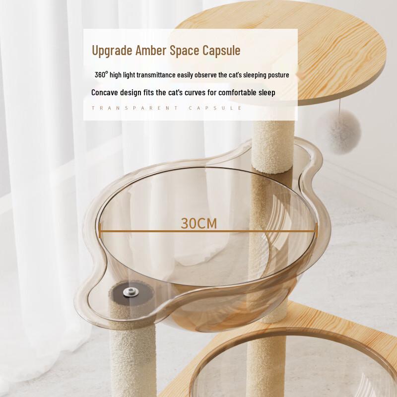 All-in-One Cat Tree Condo with Double Space Capsule