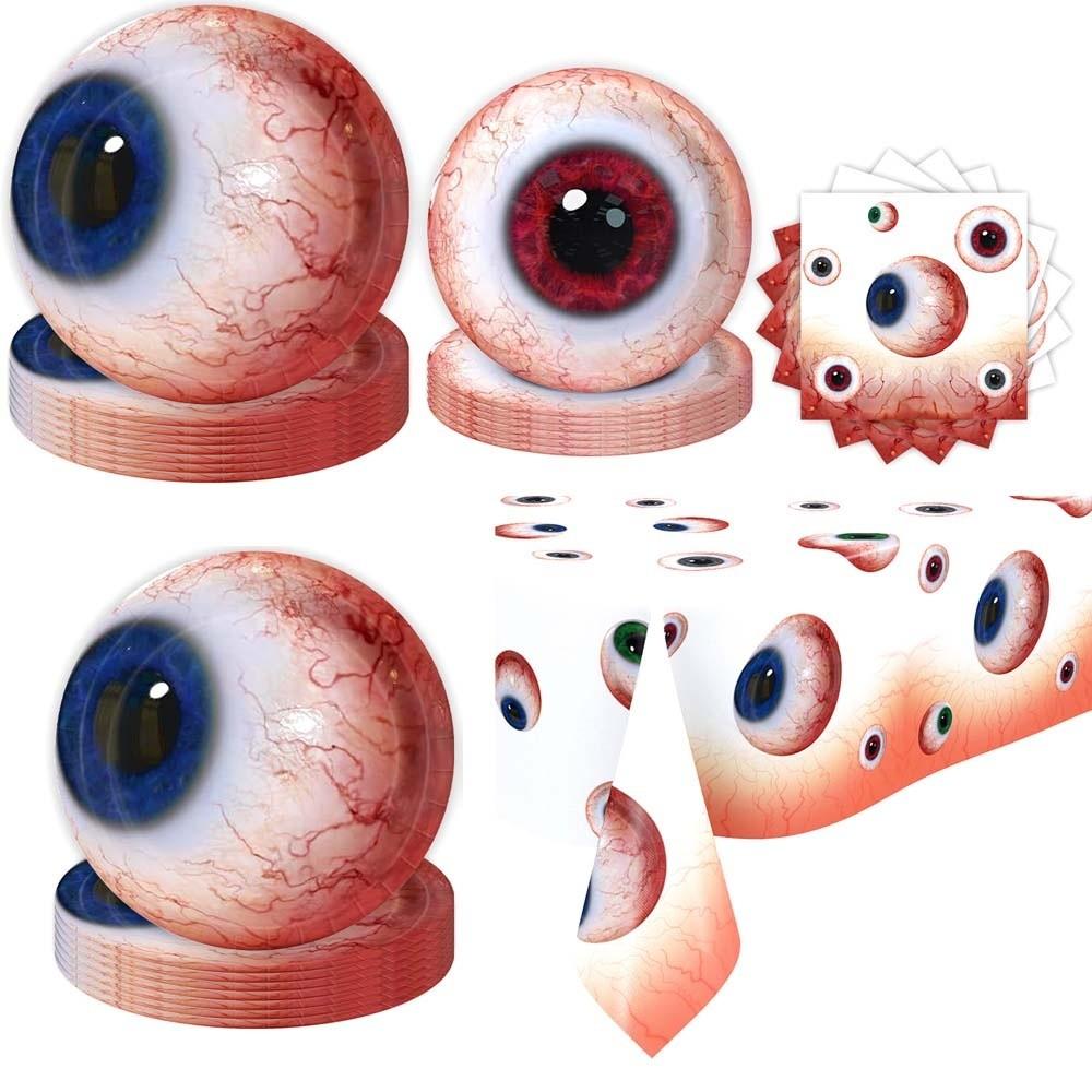 Plates Eyeballs Disposable Tableware Napkin Halloween Party Dinnerware Party Accessories