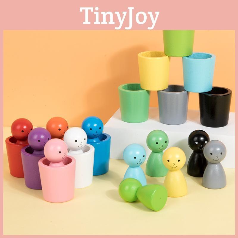 Color Classification Wooden Cups For Kids Early Education Learning Toy Gift