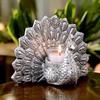Metal Dancing Peacock Candle Holder Vastu Figurine for Good Luck and Love | Candle Holder for Home Dcor Tabletop Living Room Office | Showpiece