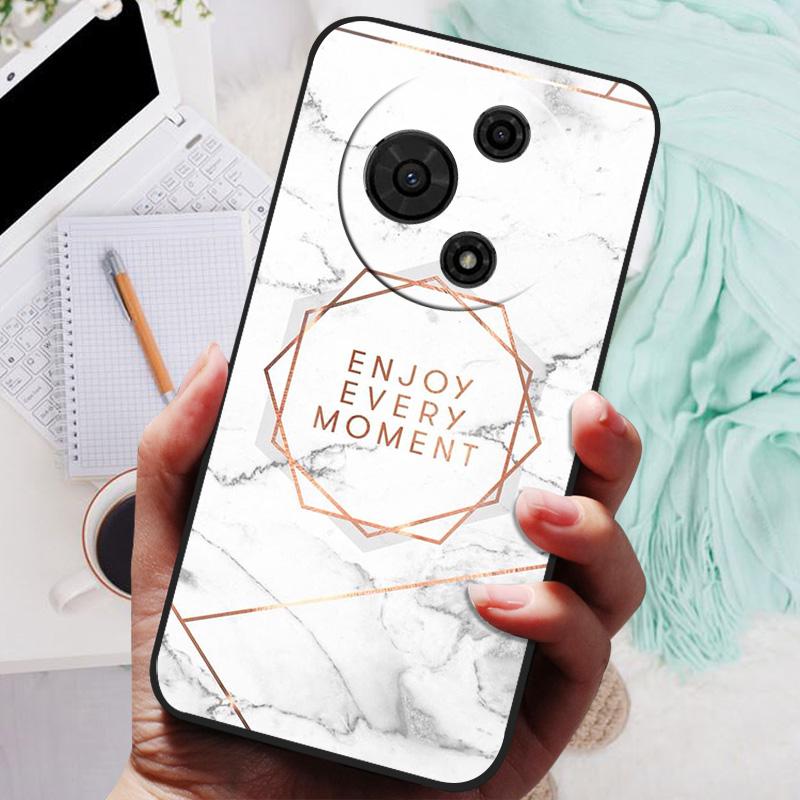 For TCL 605 Case Flower Geometric Painted Bumper Coque Soft Silicone Cover Fundas For TCL 60 SE 4G Cases 60SE TCL605 Shells