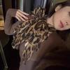 Classic Leopard Print Scarf Soft Thin Women's Wrap Shawls Elegant Y2k Silk Scarf  Female