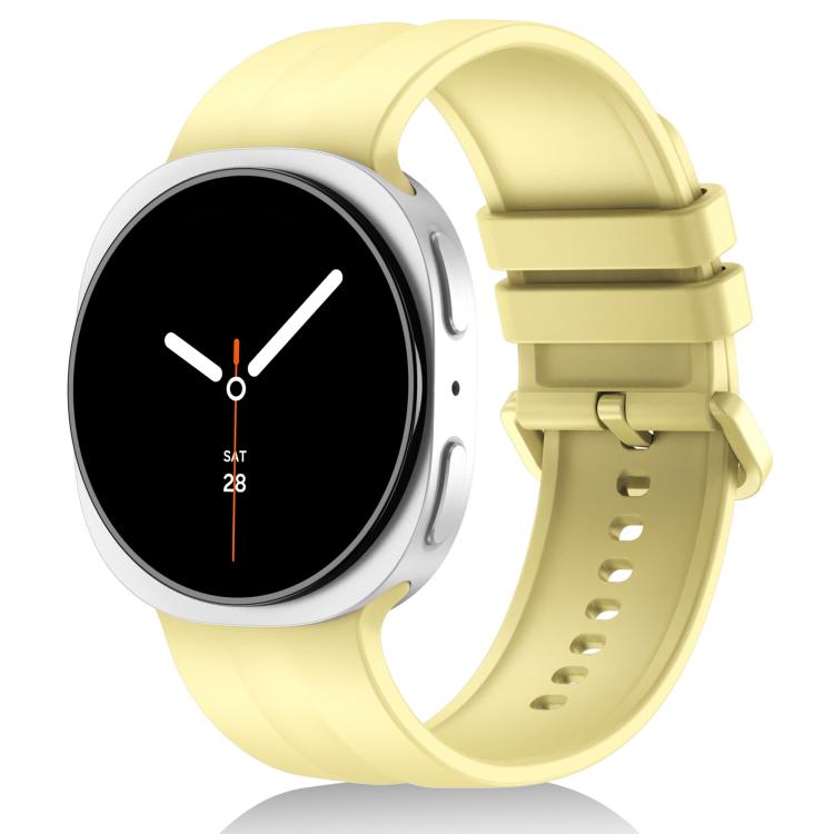 Solid Color Vertical Striped Silicone Watch Band for Galaxy Watch9 / 8 / 8 Classic, Adjustable Replacement Strap