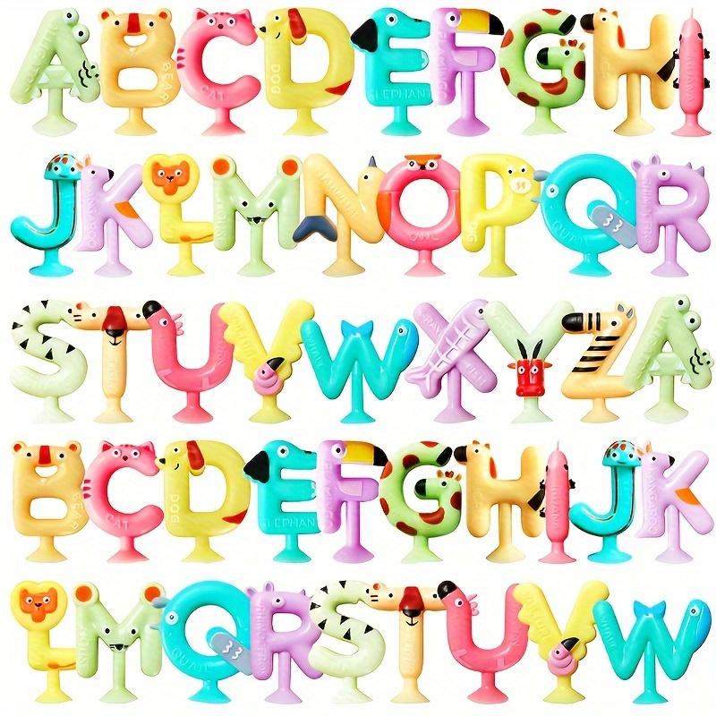 Игрушки с буквами на присосках Милые животные Алфавит ABC Игрушки с буквами на присосках Обучающие игры по правописанию Игрушки для детей Сенсорные игрушки