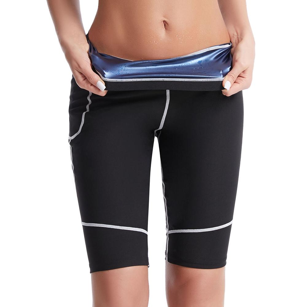 Женские спортивные шорты для сауны с карманами для тренировок Брюки для похудения Брюки для тренировок в тренажерном зале Брюки для тренировок Талия Cincher Thermo Body Shaper Леггинсы для бега