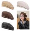 ПУ Берет Однотонная Кепка Художника Новая Кепка Художника Женская Девичья