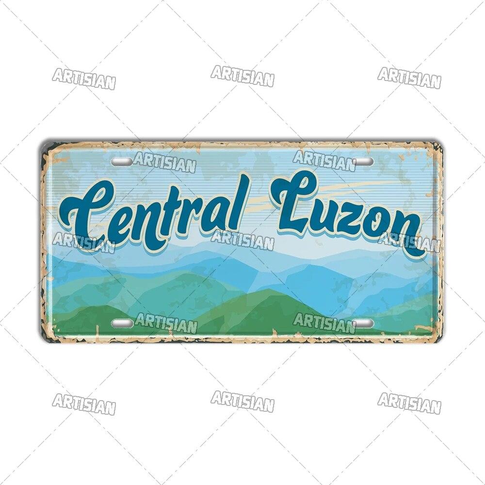 Artisian PHILIPPINES Malaysian License Plate City Metal Sign Landmark Decorative Vehicle Plate Wall Decor Garage Bar Pub Club