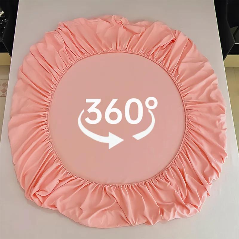 Cotton Fitted Sheet Bedding Sheet Non Slip Mattress Cover Bed Protector Cover Single Double Bed Cover Sofa Cover with Elastic Band (No Pillowcase)