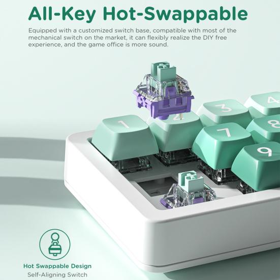 Механическая клавиатура для одной руки, игровая клавиатура с 12 клавишами и RGB-подсветкой, программируемая, с возможностью горячей замены, малая клавиатура